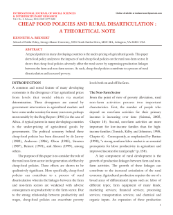 Cheap Food Policies and Rural Disarticulation: A Theoretical Note,