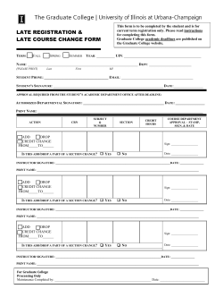 Late Course Change/Late Registration form