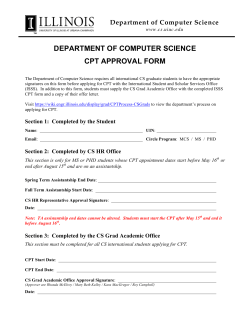 Department of Computer Science CPT Approval form