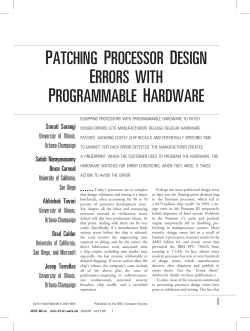 Patching Processor Design Errors with Programmable Hardware