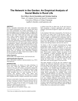 The Network in the Garden: An Empirical Analysis of Social Media in Rural Life