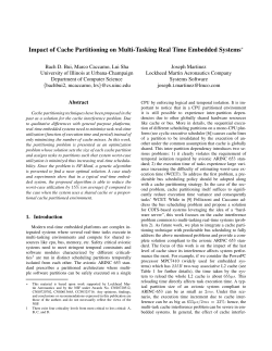 Impact of Cache Partitioning on Multi-Tasking Real Time Embedded Systems