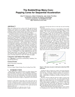 The BubbleWrap Many-Core: Popping Cores for Sequential Acceleration