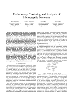 Evolutionary Clustering and Analysis of Bibliographic Networks