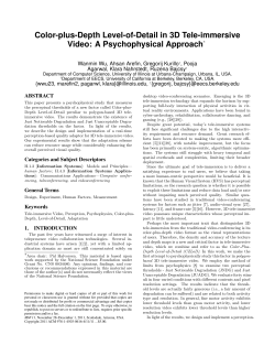 Color-plus-Depth Level-of-Detail in 3D Tele-immersive Video: A psychophysical Approach