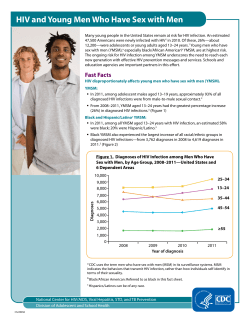 Center for Disease Control PDF Brochure on HIV Information for Men Who Have Sex with Men