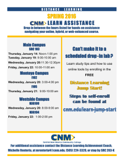 CNM Learn Drop-in Lab Schedule