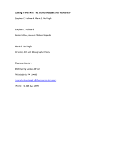 Casting A Wide Net: The Journal Impact Factor Numerator