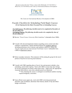 Faculty Checklist for International Field Study Course