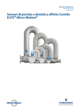 Sensori di portata e densit&agrave; a effetto Coriolis ELITE - INSTALLATION MANUAL ITALIAN