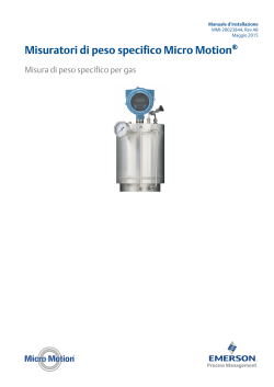 Misuratori di peso specifico Manuale d installazione - SPECIFIC GRAVITY MANUAL INSTALLATION MANUAL ITALIAN