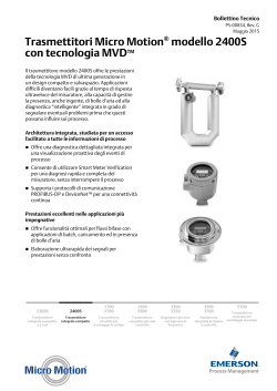 Bollettino tecnico del trasmettitore 2400S - Data Sheet Italian