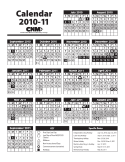 2010 2011 academic calendar
