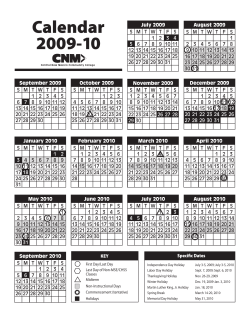 2009 2010 academic calendar