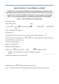 CNM Grant Impact and Approval Form