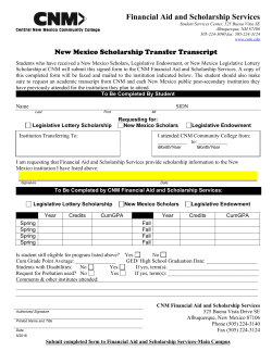 New Mexico Scholarship Transfer Transcript