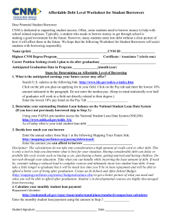 Affordable Debt Level Worksheet for Student Borrowers