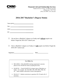 2016-2017 Bachelor's Degree Status