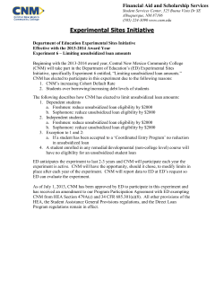 Loan (Experimental Sites Initiative)