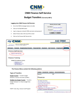 Budget Transfers Training