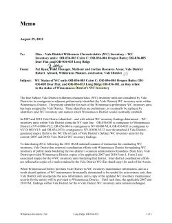 OR-036-033 Long Ridge - Memo