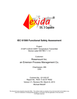 FMEDA Report: 3144P 4-20mA HART Temperature Transmitter Device Label SW REV 1.1.X