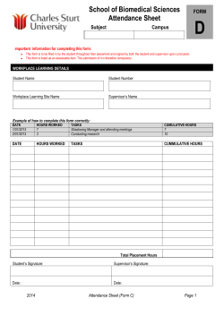 FORM D - Attendance Sheet
