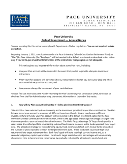 Qualified Default Investment Alternative (QDIA) Notice