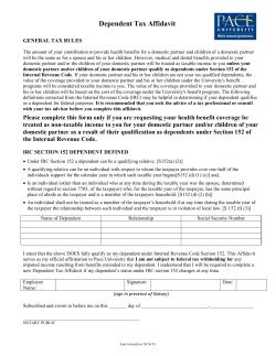 Dependent Tax Affidavit