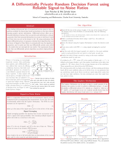 A Differentially Private Random Decision Forest using Reliable Signal-to-Noise Ratios