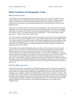 Neighborhood Demographic Profile Market Conditions