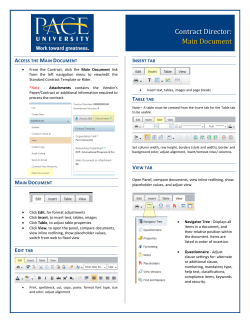 Main Document Tip Sheet
