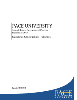 FY 2017 Annual Budget Development Process
