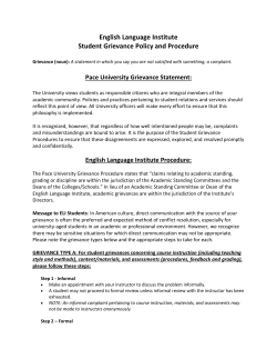 English Language Institute Student Grievance Policy and Procedure