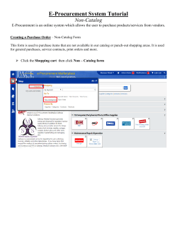 New - E-Procurement - Creating a Non-Catalog Purchase Order