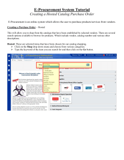 New - E-Procurement - Creating a Hosted Catalog Purchase Order