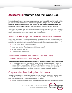 Jacksonville Women and the Wage Gap