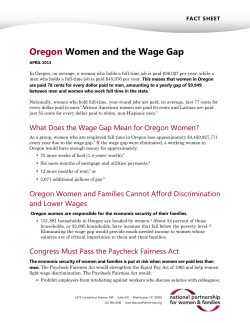 Oregon Women and the Wage Gap