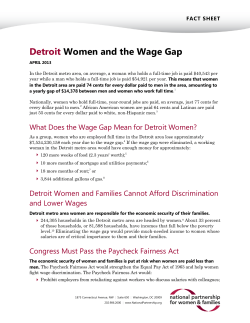 Detroit Women and the Wage Gap