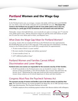 Portland Women and the Wage Gap