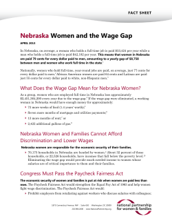 Nebraska Women and the Wage Gap