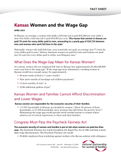 Kansas Women and the Wage Gap