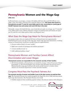 Pennsylvania Women and the Wage Gap