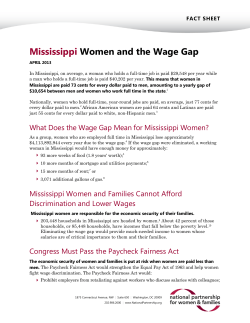 Mississippi Women and the Wage Gap