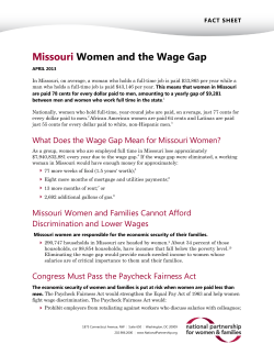 Missouri Women and the Wage Gap