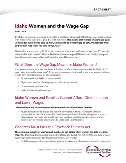 Idaho Women and the Wage Gap