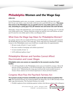 Philadelphia Women and the Wage Gap