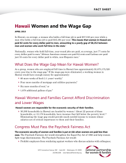 Hawaii Women and the Wage Gap