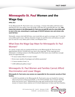 Minneapolis Women and the Wage Gap