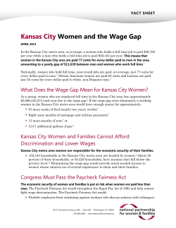 Kansas City Women and the Wage Gap